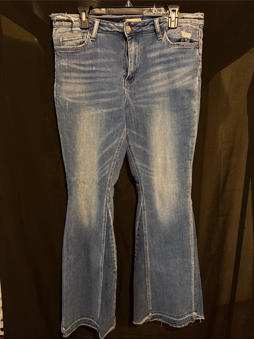 Altar'd State Distressed Medium Blue Flare Jeans